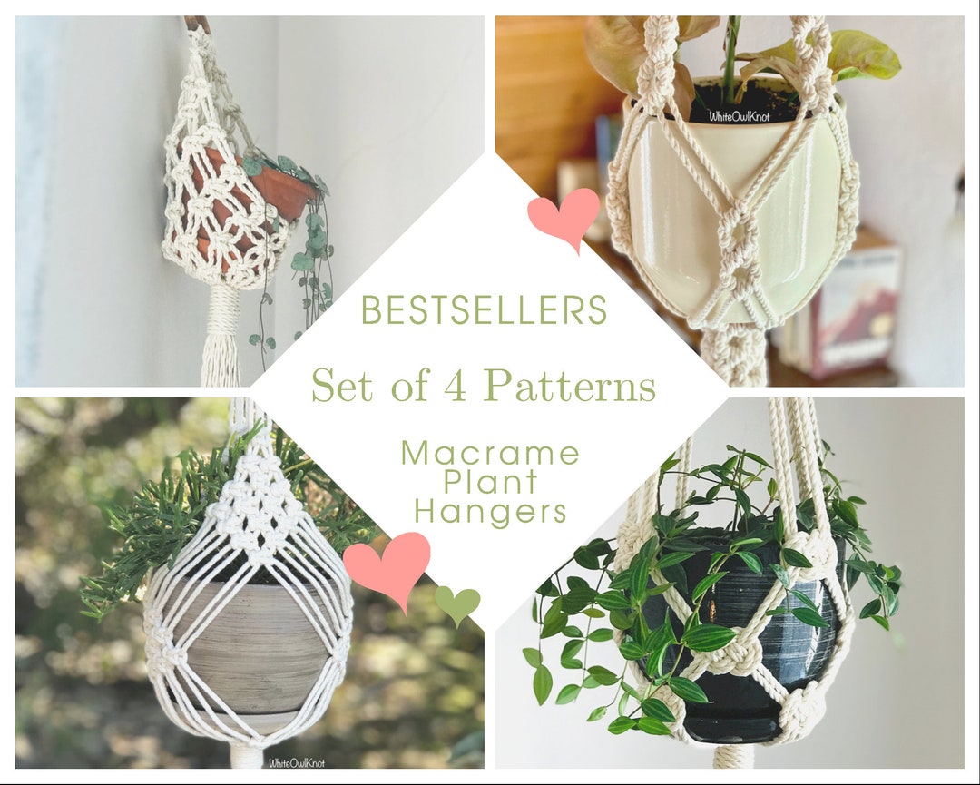 SET of 4 Bestsellers Pdf Patterns Macrame Plant Hanger Plant - Etsy