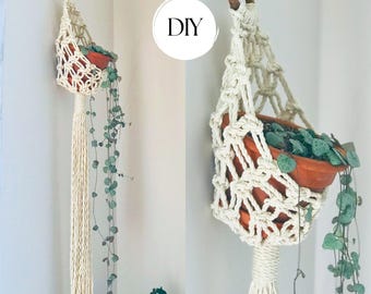 PDF Pattern Macrame Pod Planter, Macrame Plant Hanger Tutorial, Digital Download, Air Plant Nest COSY POD Pattern