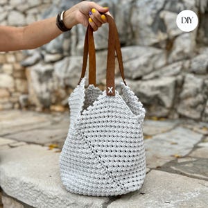 Modèle PDF de sac en macramé, sac à main bohème en macramé bricolage, modèle de sac à main, modèle de sac fourre-tout en macramé, comment faire un sac en macramé, modèle de sac moderne en macramé