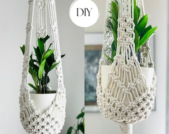 Macrame Plant Hanger Pattern PDF | DIY Hanging Planter Tutorial | Easy Macrame PDF | Indoor Plant Hanger | Instant Download
