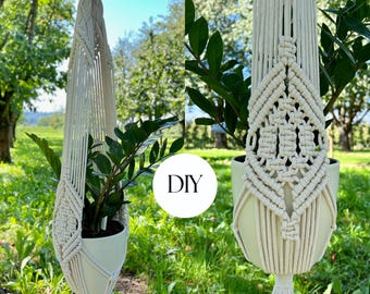 DIY Pattern: Create Boho Elegance with Macramé Plant Hanger - Perfect for Beginners, Diamond Planter / Ideal Home Decor and Handmade Gifting