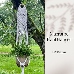 DIY Macrame plant hanger, wall plant hanger PDF Pattern, macramé pattern beginner, Geometric DIY macrame, step by step, how to plant hanger