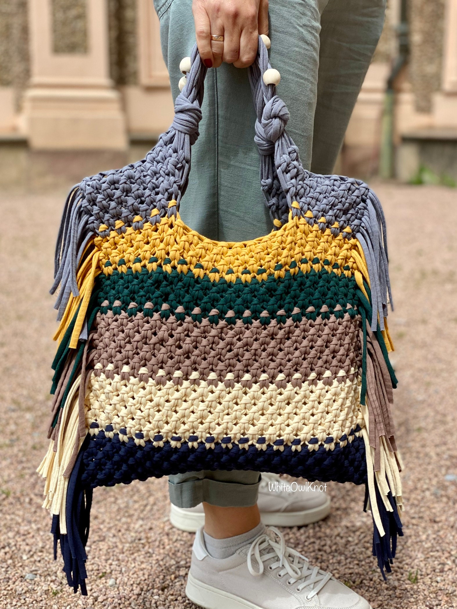 DIY PDF Pattern Macrame Bag DIY Macrame Shoulder Bag Boho | Etsy