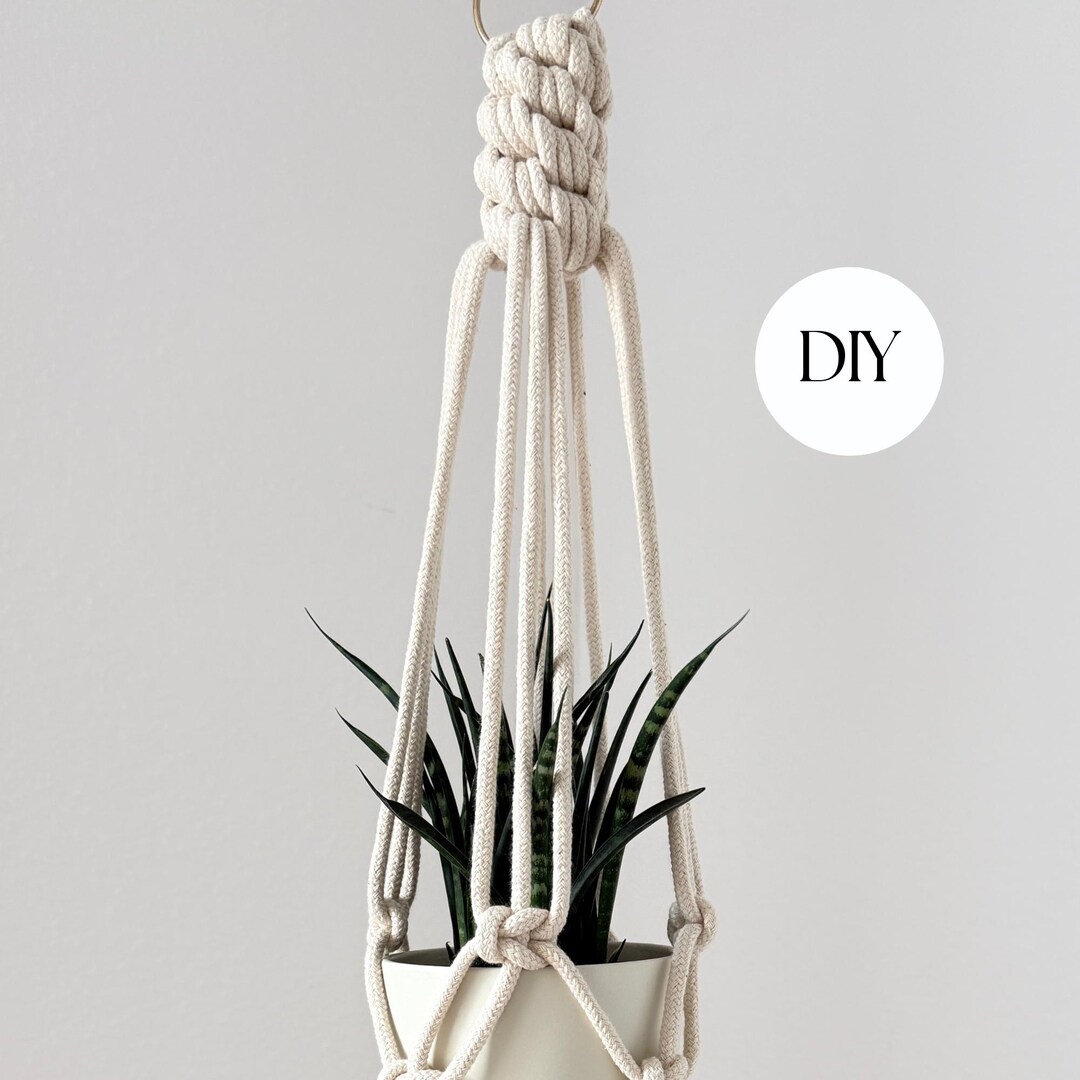 Macrame Plant Holder Pattern PDF | Boho Hanging Planter Tutorial for ...