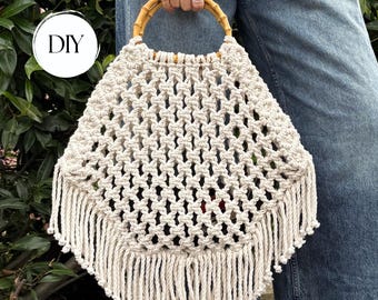 Macrame Bag Pattern PDF | Boho Purse DIY | Tote Bag Making Guide Instant Download