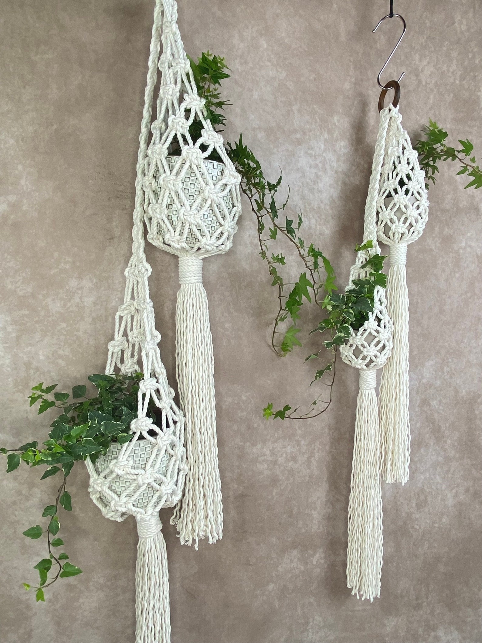 Macrame Pod Macrame Double Pod Planter Pattern Tiered Plant Hanger - Etsy