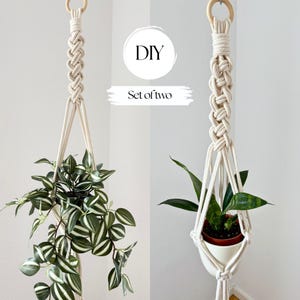 2 Macrame Plant Hanger Tutorials PDF | Easy DIY Patterns for Beginners | Minimalist Home Decor | Instant Download