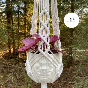 Patrón PDF para colgar plantas de macramé, tutorial, patrón de macramé para principiantes, descarga instantánea, idea de regalo
