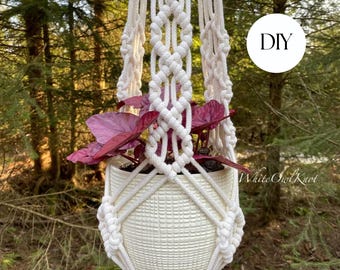 DIY Macrame plant hanger PDF pattern, Tutorial Instructions, Macrame Fiber Arts Pattern, BEGINNER Macramé, Instant Download, Gift Idea