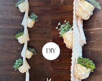 DIY Macrame Plant Hanger Pattern for 5 Plants | Step-by-Step Easy Macrame Tutorial for Stunning Boho Home Decor | Instant Download