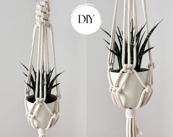 Macrame Plant Holder Pattern PDF | Boho Hanging Planter Tutorial for Beginners | DIY Home Decor eBook | Instant Download Gift