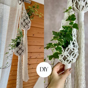 PDF Pattern Macrame Double Pod Planter, Macrame Plant Hanger Tutorial, Digital Download, Air Plant Nest COSY POD Pattern