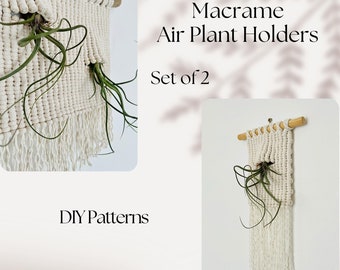 SET of 2 Macrame Air plant Holders PDF patterns, Macrame Plant Hanger Pattern, Macrame Wall Hanging Air Plant Terrarium, Home decor DIY