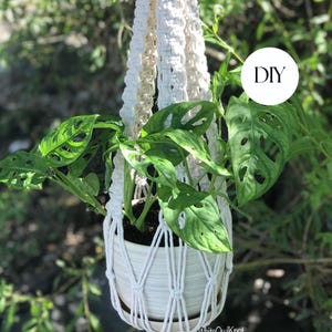 Moderne macramé plantenhanger op vintage jaren 70 patroon, instant download pdf, macramé woondecoratie, projecten jaren 1970, DIY