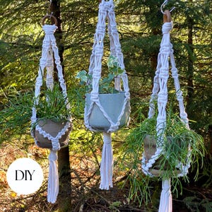 3 Small Macrame Plant Hangers PDF Pattern, DIY Macrame, 3 Hanging Planters in one Style, Macrame for Beginners, Christmas Gift Idea