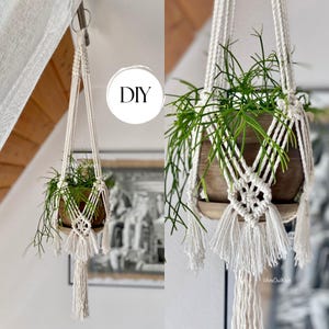 DIY Macrame Plant Hanger Pattern, Plant Hanger PDF, Tutorial, Macrame Fiber Arts Pattern, BEGINNER Macramé, Instant Download