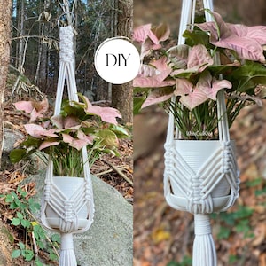 DIY Pattern Macrame plant hanger, plant hanger DIY, macramé pattern beginner, DIY macrame, step by step, how to plant hanger, Christmas gift