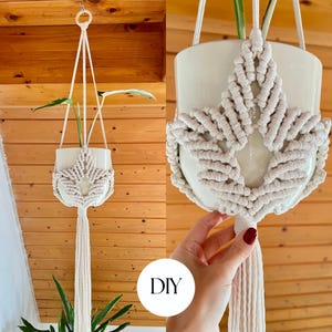 DIY Macrame Plant Hanger Pattern, Leaf Macrame Hanging Planter, Macrame Pattern, Instant Download, Christmas Gift Idea
