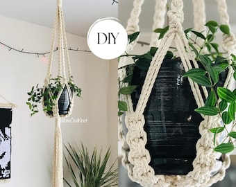Macrame Plant Hanger Pattern PDF | Boho Hanging Planter DIY Tutorial | Eclectic Decor | Digital Download