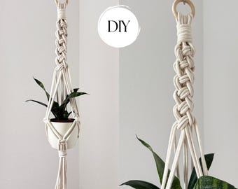 Macrame Hanging Planter PDF Pattern | Easy DIY Boho Decor Idea | Plant Hanger Tutorial for Beginners | Digital Download Gift