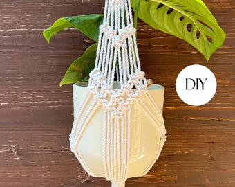 DIY Short Macrame Plant Hanger Pattern for Trailing Plants | Detailed Macrame Tutorial | Instant Download | Creative Plant Lovers Gift Idea