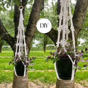 Without Tassel on Bottom Macrame Plant Hanger Boho No Tail Hanging Planter, Farmhouse Gift, Digital DIY Written Pattern