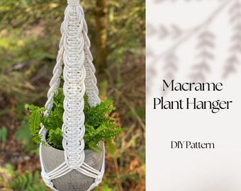 Patron PDF Cintre pour plantes en macramé, modèle en macramé pour débutant, macramé bricolage, jardinière en macramé facile à fabriquer pour jardin intérieur