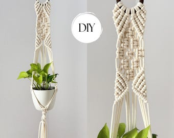 Macrame Plant Hanger PDF Pattern, DIY Written Instructions, Macrame for Beginners, Instant Download, Gift Idea