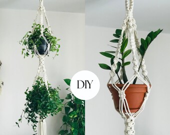 DIY Macrame Double Plant Hanger Pattern / Elevate Your Space with Style! / Perfect for Beginners / Unique Home Decor and Thoughtful Gift