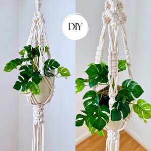 Klassische Makramee-Pflanzenampel – DIY-Anleitung | Anfängerfreundlich, vielseitige Wohndeko | Geschenkidee für Sie