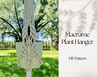 DIY Macramé Plant Hanger Pattern – Create an Eclectic Decor Piece. Diamond Hanging Planter. Perfect for Beginners! Unique Handmade Gift