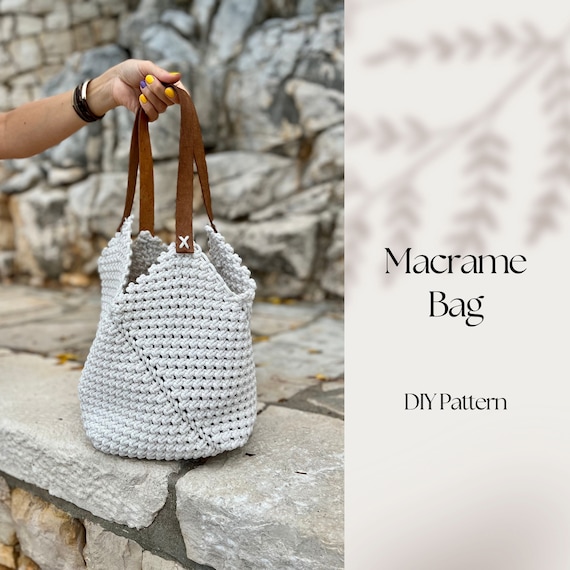Beach Tote Bag Pattern & More - Craft Books:#7499 Macrame Purse Boutique |  eBay