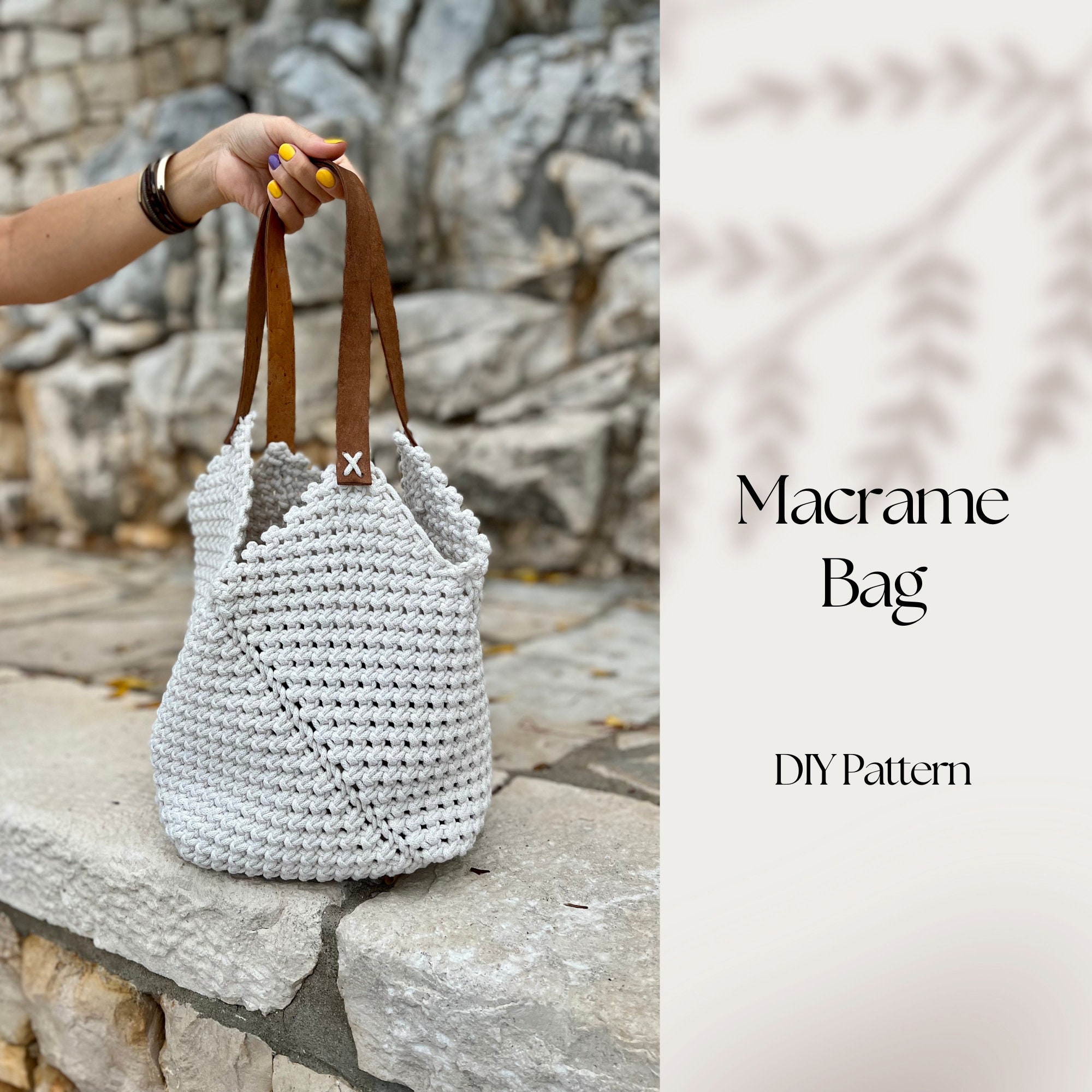 KNITTING BAG PATTERN Handbag With Lace Ribbon Lucia Bag Pdf File Instant  Download Handbag Knitting Tote Cables Bag 