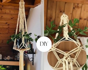 Modern Macrame Plant Hanger on Vintage 70s Pattern, Instant Download PDF, Macrame Home Decor, 1970s Projects, DIY