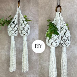 PDF Pattern Macrame Double Pod Planter, Macrame Plant Hanger Pattern, Digital Download, Airplant Holder, Nest COSY POD Pattern