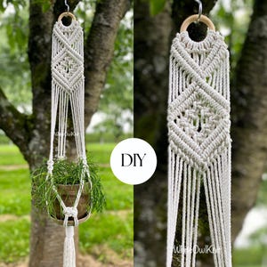 DIY Macrame plant hanger, Geometric wall plant hanger Macrame Pattern, home improvement, DIY macrame, indoor and outdoor decoration