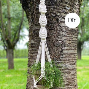 DIY Macrame plant hanger PDF pattern, Shells Hanging Planter Tutorial Instructions, BEGINNER Macramé, Instant Download, Gift Idea