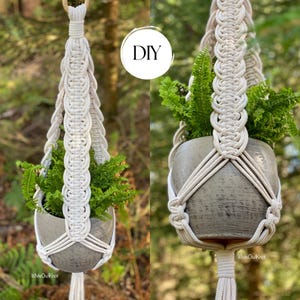 PDF pattern Macrame Plant Hanger, Macramé Pattern for Beginner, DIY Macrame, Easy to Make Macrame Planter for Indoor Garden