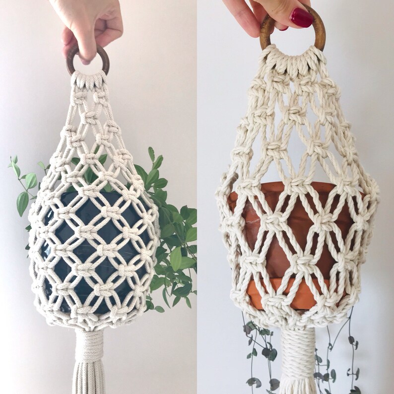 PDF Pattern Macrame Pod Planter, Macrame Plant Hanger Tutorial, Digital ...