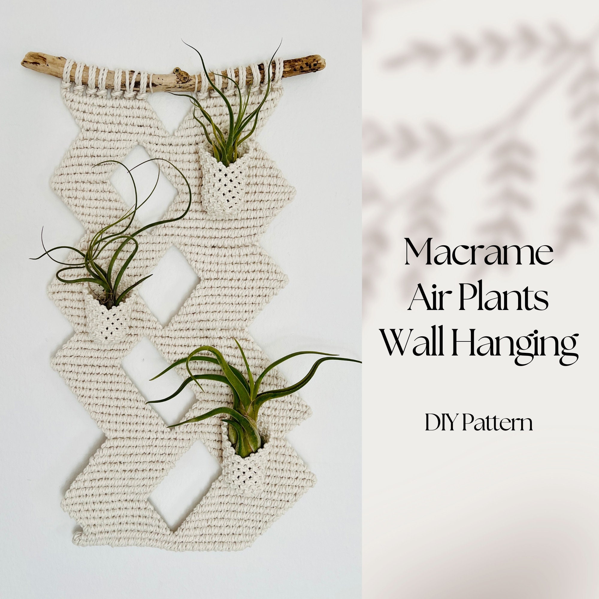 Macrame Wall Hanging PDF pattern, Air Plant Terrarium, Plant lover gift idea