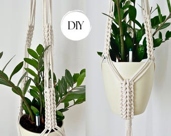 Macrame Plant Hanger Pattern, Any Pot Size Hanging Planter for Beginners, Home Decor DIY, Digital Download
