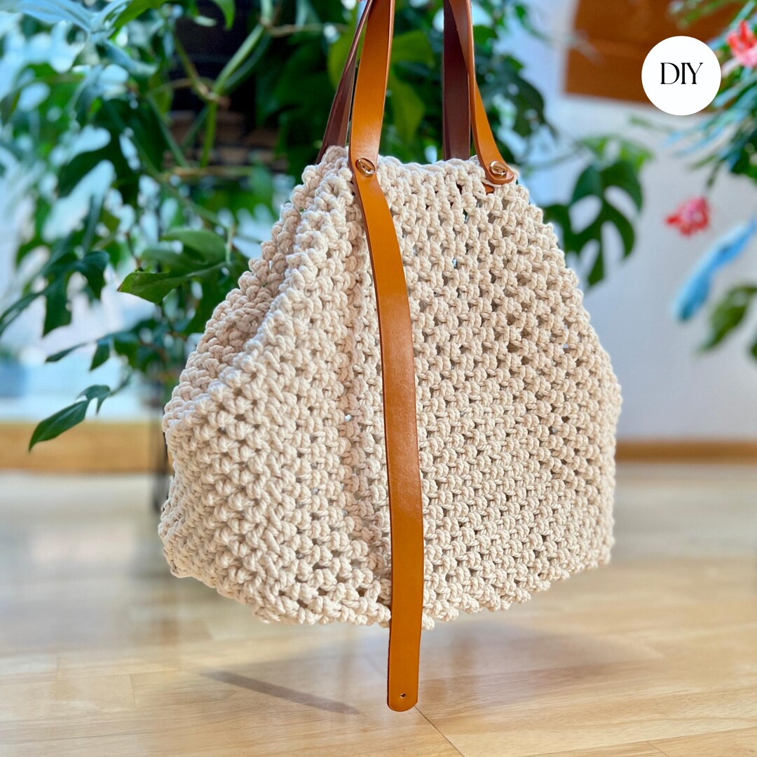 Macrame Bag PDF Pattern, Market Bag DIY, Modern Boho Purse, Handbag ...