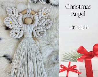 Christmas Angel DIY Pattern, eBook Macrame Christmas Ornament, Christmas Decoration Macrame Pattern PDF instructions