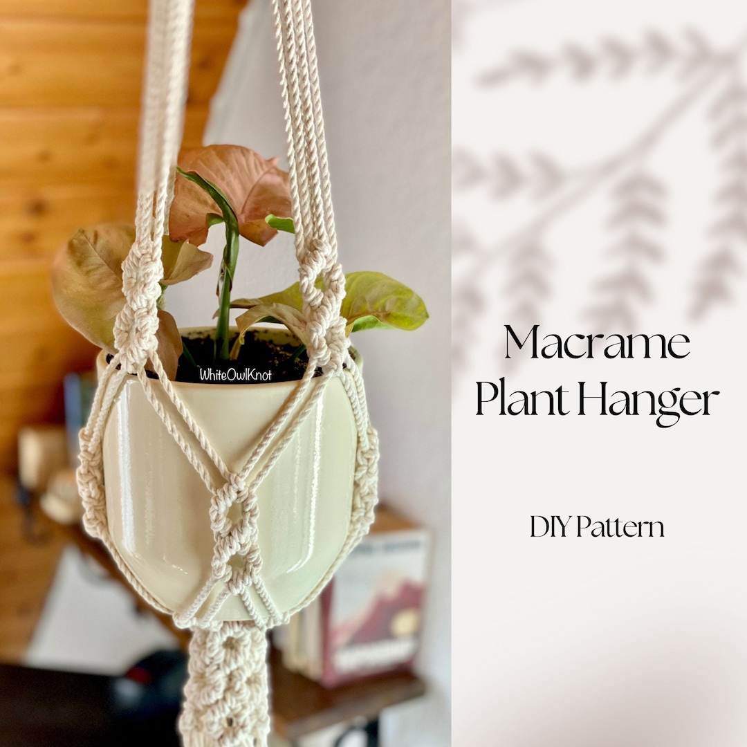 DIY Macrame Plant Hanger PDF Pattern, Tutorial Instructions, Macrame ...
