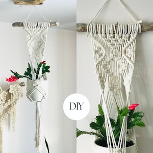 PDF Pattern Macrame Plant Hanger, Macrame Tutorial, Wall Plant Hanger, Digital Download, Plant Lover Gift Idea, Home Improvement
