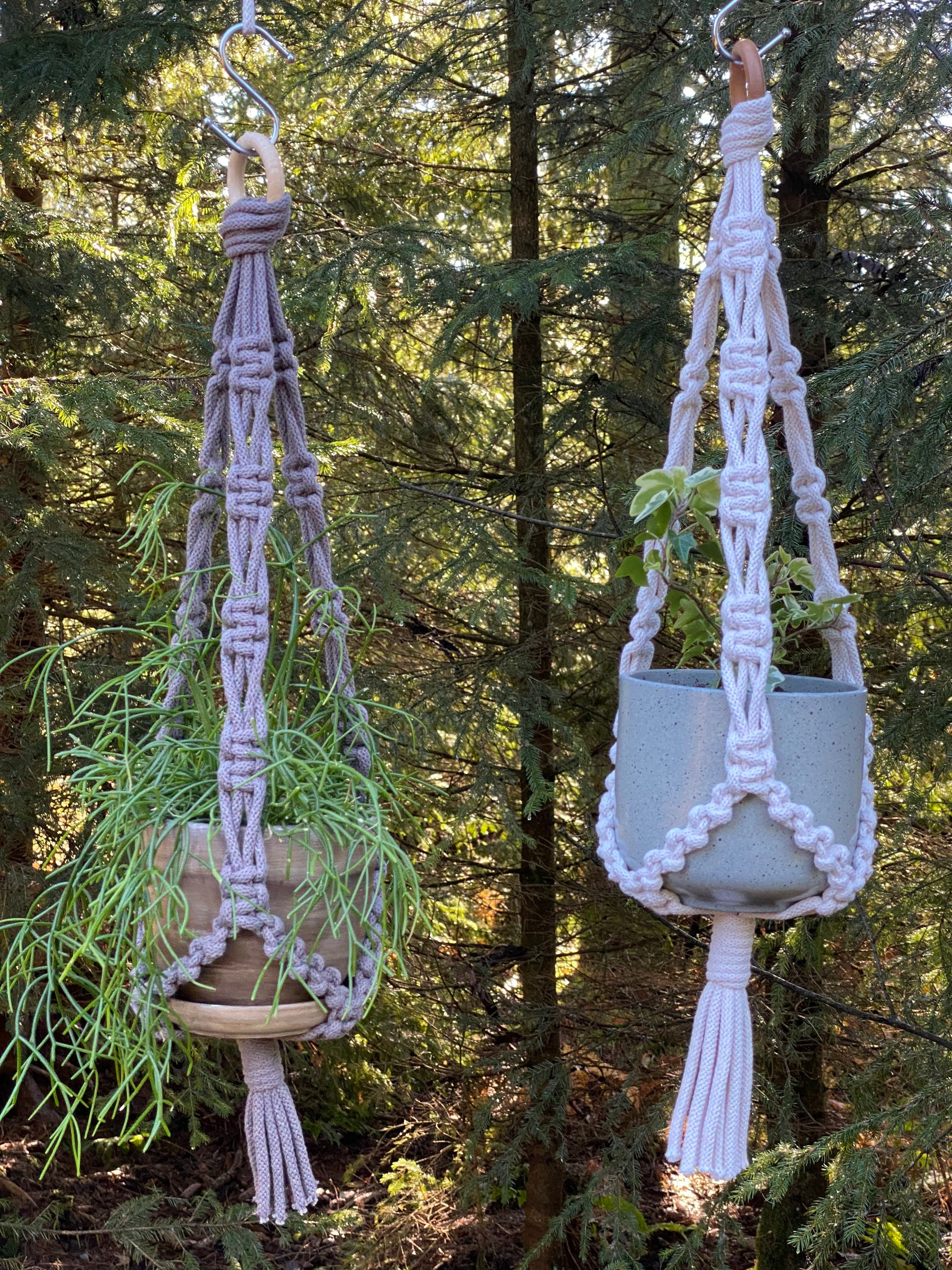 3 Small Macrame Plant Hangers PDF Pattern, DIY Macrame, 3 Hanging ...