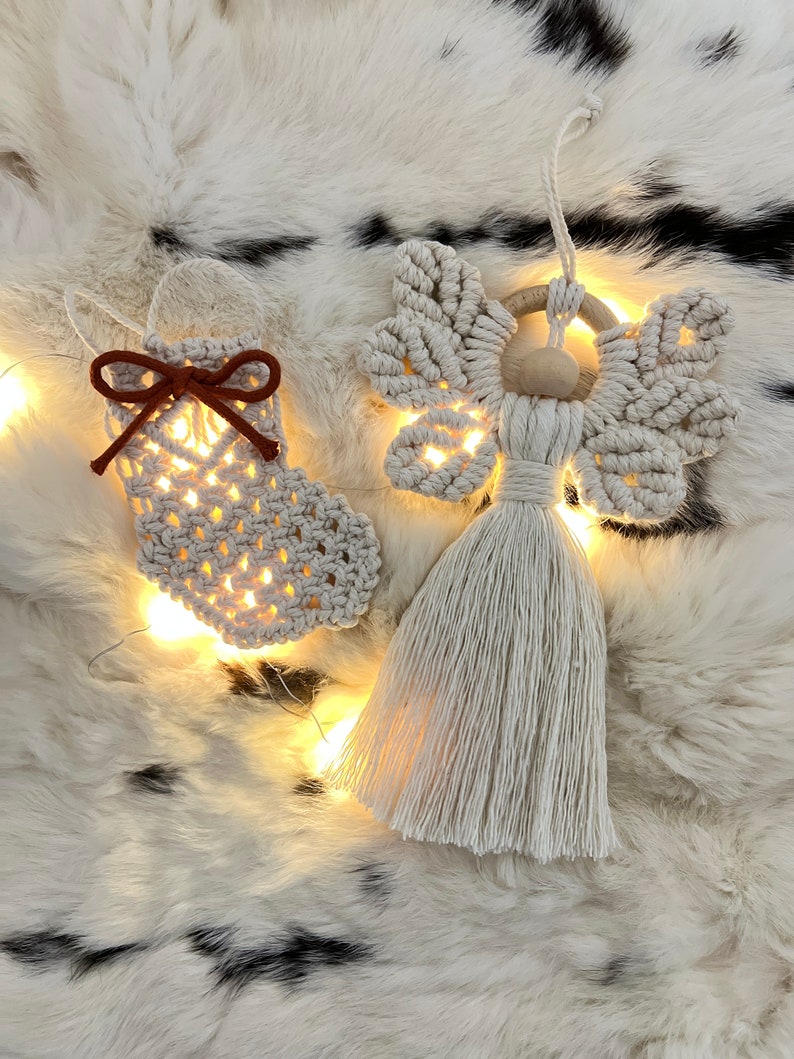 Christmas Angel DIY Pattern, Ebook Macrame Christmas Ornament