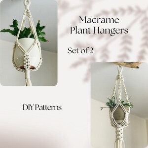 Set of 2 Eclectic Macramé Plant Hanger DIY Patterns: Decorate with Style! Perfect for Beginners | Unique Home Decor and Thoughtful Gift