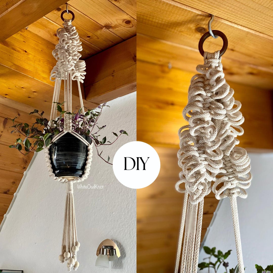 DIY PDF Pattern Macrame Plant Hanger, How to Macrame Step by Step ...