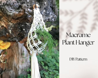 PDF Pattern Macrame Pod Planter, Macrame Plant Hanger Tutorial, Digital Download, Air Plant Nest COSY POD Pattern